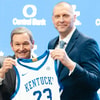 Kentucky athletics director Mitch Barnhart and Mark Pope at Pope's introductory press conference - Aaron Perkins, Kentucky Sports Radio