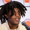 McDonald's All American East forward Jayden Quaintance speaks during a press conference - Maria Lysaker-USA TODAY Sports