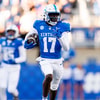 Nov 16, 2024; Lexington, Kentucky, USA; Kentucky Wildcats wide receiver Hardley Gilmore IV (17) carries the ball during the second quarter against the Murray State Racers at Kroger Field. Mandatory Credit: Jordan Prather-Imagn Images