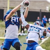 TE Willie Rodriguez makes a highlight reel catch over Jordan Lovett at Kentucky Football Fan Day, via Aaron Perkins, KSR
