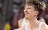 Arkansas Razorbacks guard Joseph Pinion warms up prior to the game against the Duke Blue Devils at Bud Walton Arena. Mandatory Credit: Nelson Chenault-USA TODAY Sports