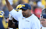 Michigan Wolverines football offensive line coach Grant Newsome was a standout lineman at U-M. (Photo by Lon Horwedel / TheWolverine.com)
