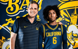 2026 guard Dionycius Bakare and Cal head coach Mark Madsen