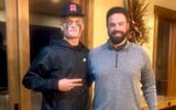 TE Ryan Pankey with Michigan State TEs coach Brian Wozniak