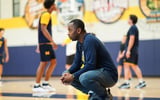 Michigan Wolverines basketball head coach Mike Boynton Jr. at summer workouts in 2026. (Photo courtesy Michigan basketball)