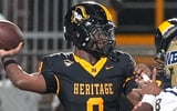 American Heritage quarterback Neimann Lawrence (8) passes against West Boca in the fourth quarter on Aug. 21, 2026, in