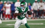 Aug 28, 2026; East Rutherford, New Jersey, USA; New York Jets running back Chip Trayanum (40) carries the ball against the New York Giants during the first half at MetLife Stadium. Mandatory Credit: Vincent Carchietta-Imagn Images