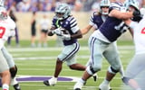 Kansas State Wildcats running back Rodney Fields Jr. (20) runs the ball during the game against Nicholls Colonels inside Bill