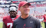 Sep 5, 2026; Tuscaloosa, AL, USA; Alabama head coach Kalen DeBoer leaves the field with a smile on his face after the Crimson Tide defeated East Carolina at Saban Field in Bryant-Denny Stadium. Mandatory Credit: Gary Cosby Jr.-Tuscaloosa News