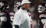 Sep 5, 2026; Starkville, Mississippi, USA; Mississippi State Bulldogs head coach Jeff Lebby reacts during the second quarter against the Louisiana Monroe Warhawks at Davis Wade Stadium at Scott Field. Petre Thomas-Imagn Images