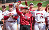 South Carolina head softball coach Ashley Chastain Woodard and some of her team. Photo by: Katie Dugan | GamecockCentral