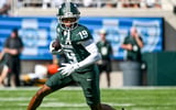 Michigan State’s Charles Taplin runs after a catch against Eastern Michigan during the second quarter on Saturday, Sept. 12, 2026, at Spartan Stadium in East Lansing. - Nick King/Lansing State Journal / USA TODAY NETWORK via Imagn Images