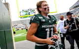 Michigan State quarterback Alessio Milivojevic leaves the field after defeating Eastern Michigan on Saturday, Sept. 12, 2026, at Spartan Stadium in East Lansing.- Nick King/Lansing State Journal / USA TODAY NETWORK via Imagn Images