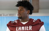 Lanier High School football player Geraci Carson speaks during the JPS High School Football Season Kickoff press conference at