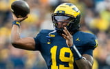Michigan Wolverines quarterback Bryce Underwood (19) throws a pass in the second quarter of a game against UTEP at Michigan