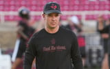 Texas Tech offensive coordinator Mack Leftwich walks the field before a Big 12 Conferencd football game, Friday, Sept. 18 2026,