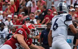 Indiana's Isaiah Jones (46) pressues Howard's Ja'Shawn Scroggins (6) during the Indiana versus Howard football game at Memorial