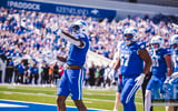 Jovantae Barnes celebrates