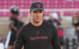 Texas Tech offensive coordinator Mack Leftwich walks the field before a Big 12 Conferencd football game, Friday, Sept. 18 2026,
