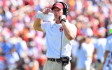 Oct 10, 2026; Dallas, Texas, USA; Oklahoma Sooners head coach Brent Venables looks on during the game between the Sooners and the Longhorns at Cotton Bowl. Mandatory Credit: Jerome Miron-Imagn Images