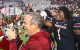 South Carolina head coach Shane Beamer and safety DQ Smith celebrate the Missouri win in 2024 (Photo: Katie Dugan | GamecockCentral.com)