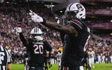 South Carolina's Nyck Harbor and Michael Smith celebrate against Missouri in 2024 (Photo: Katie Dugan | GamecockCentral.com)