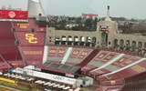 The Los Angeles Memorial Coliseum ahead of the USC Trojans hosting the Iowa Hawkeyes