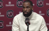 South Carolina defensive ends/outside linebackers coach Deion Barnes. Photo credit: South Carolina Athletics