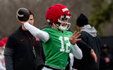 Rutgers Football QB Dylan Lonergan in spring practice 2026