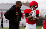 Running Backs coach Damiere Shaw at Rutgers Football Practice