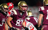 Michigan State commit and Bishop Watterson edge Jack Schuler (87) celebrates in the first half of the OHSAA Region 11 championship game at White Field on Friday, Nov. 21, 2025 in Newark, Ohio. - Samantha Madar, USA TODAY Sports