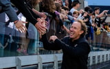 Vanderbilt head coach Darren Ambrose celebrates with his team after their win against Louisiana State University at the