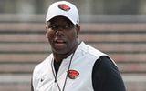 Oregon State head coach JaMarcus Shephard leads drills during fall camp at Reser Stadium on Wednesday, Aug. 5, 2025, in