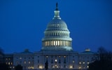 A United States Capitol at night in Washington D.C. on April. 18, 2017.