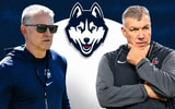 UConn Football Head Coach Jason Candle and Lafayette Head coach John Troxell
