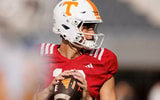 Quarterback George MacIntyre No. 12 of the Tennessee Volunteers during 2026 Fall Camp scrimmage at Neyland Stadium in Knoxville. Photo By Kate Luffman/Tennessee Athletics