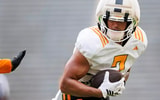 Tight end DaSaahn Brame No. 7 of the Tennessee Volunteers during 2026 Fall Camp scrimmage at Neyland Stadium in Knoxville. Photo By Kate Luffman/Tennessee Athletics