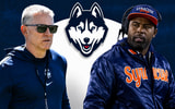 UConn Football Head Coach Jason Candle and Syracuse Head coach Fran Brown