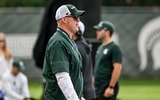 Michigan State’s head coach Pat Fitzgerald looks on during football practice on Thursday, Aug. 6, 2026, in East Lansing. - Nick King, USA TODAY Sports