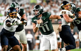 Michigan State’s Alessio Milivojevic runs the ball against Toledo during the second quarter on Friday, Sept. 4, 2026, at Spartan Stadium in East Lansing. - Nick King, USA TODAY Sports