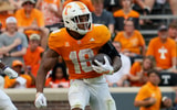 Sep 5, 2026; Knoxville, Tennessee, USA;  Tennessee Volunteers running back DeSean Bishop (18) runs the ball against the Furman Paladins during the second half at Neyland Stadium.  Mandatory Credit: Randy Sartin-Imagn Images