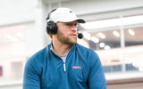Offensive coordinator John David Baker speaks at Ole Miss Meet the Rebels in Oxford, Miss. on Saturday, April 25, 2026.