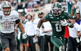 Michigan State’s Cam Edwards runs for a gain against Eastern Michigan during the fourth quarter on Saturday, Sept. 12, 2026, at Spartan Stadium in East Lansing. - Nick King, USA TODAY Sports
