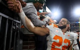 Sep 12, 2026; Atlanta, Georgia, USA; Tennessee Volunteers linebacker Jeremiah Telander (22) celebrates after a victory over the Georgia Tech Yellow Jackets at Bobby Dodd Stadium at Hyundai Field. Mandatory Credit: Brett Davis-Imagn Images