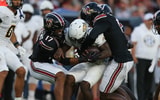 South Carolina defenders make a tackle against Towson (Photo: CJ Driggers | GamecockCentral.com)