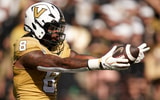 Vanderbilt tight end Jayvontay Conner (8) celebrates a first down against Delaware during the first quarter at FirstBank Stadium