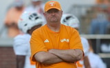 Sep 12, 2026; Atlanta, Georgia, USA; Tennessee Volunteers head coach Josh Heupel on the field before a game against the Georgia Tech Yellow Jackets at Bobby Dodd Stadium at Hyundai Field. Mandatory Credit: Brett Davis-Imagn Images