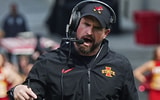 Iowa State head coach Jimmy Rogers reacts during the first quarter against Bowling Green on Sept. 19, 2026, at Jack Trice