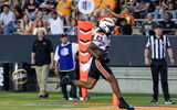 Oregon States AJ Newberry scores a touchdown during a football game against UTEP on Saturday, Sept. 26, 2026, at the Sun Bowl