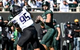 Michigan State’s Alessio Milivojevic looks to throw against Northwestern during the second quarter on Saturday, Oct. 17, 2026, at Spartan Stadium in East Lansing. (Nick King/Lansing State Journal / USA TODAY NETWORK via Imagn Images)